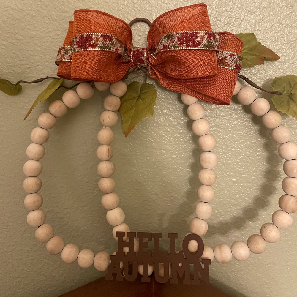 Farmhouse Fall Beaded Pumpkin